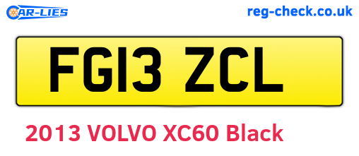 FG13ZCL are the vehicle registration plates.