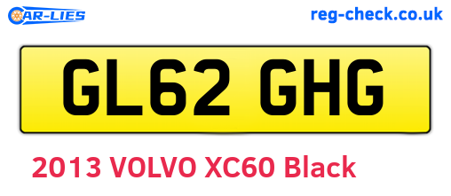 GL62GHG are the vehicle registration plates.