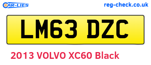 LM63DZC are the vehicle registration plates.