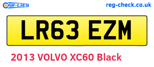 LR63EZM are the vehicle registration plates.