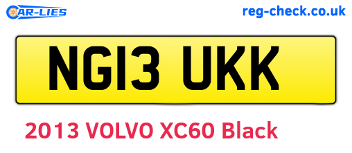 NG13UKK are the vehicle registration plates.