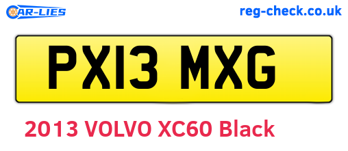 PX13MXG are the vehicle registration plates.