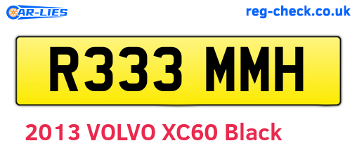 R333MMH are the vehicle registration plates.