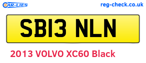 SB13NLN are the vehicle registration plates.