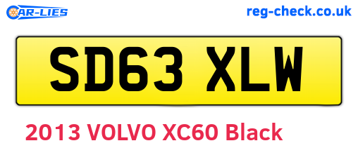 SD63XLW are the vehicle registration plates.