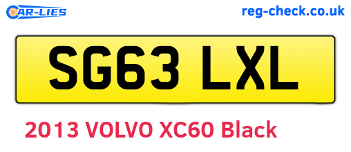 SG63LXL are the vehicle registration plates.