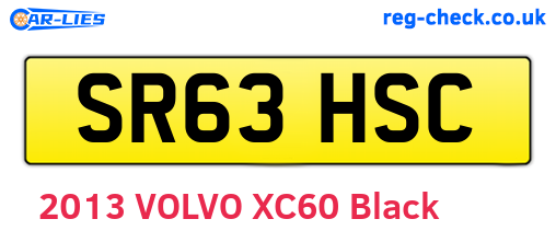 SR63HSC are the vehicle registration plates.