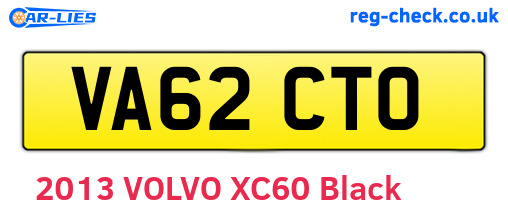 VA62CTO are the vehicle registration plates.
