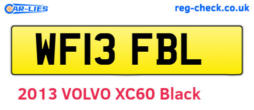 WF13FBL are the vehicle registration plates.