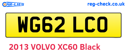 WG62LCO are the vehicle registration plates.