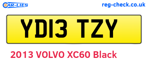 YD13TZY are the vehicle registration plates.