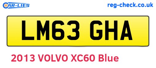 LM63GHA are the vehicle registration plates.