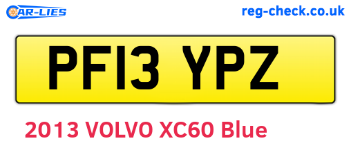 PF13YPZ are the vehicle registration plates.