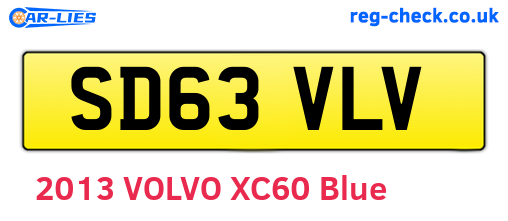 SD63VLV are the vehicle registration plates.