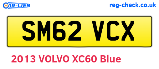 SM62VCX are the vehicle registration plates.