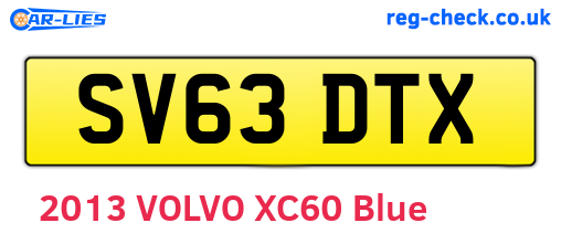 SV63DTX are the vehicle registration plates.