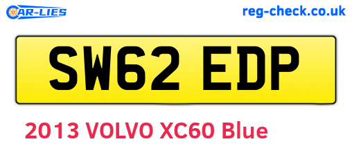 SW62EDP are the vehicle registration plates.