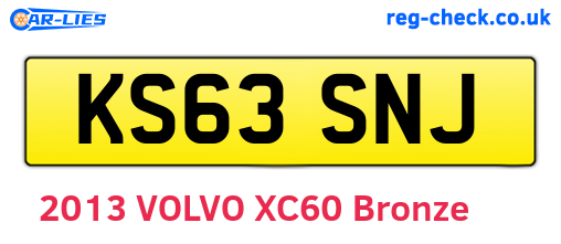 KS63SNJ are the vehicle registration plates.