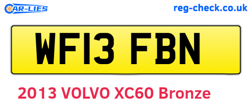 WF13FBN are the vehicle registration plates.