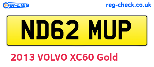 ND62MUP are the vehicle registration plates.