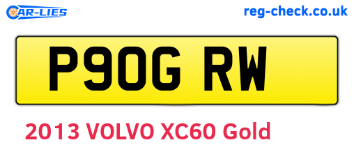P90GRW are the vehicle registration plates.