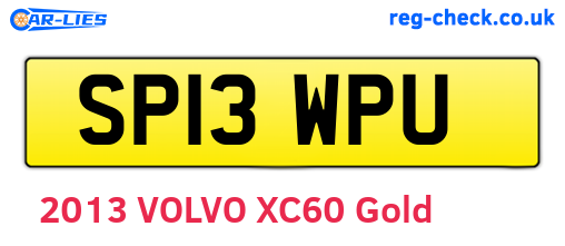 SP13WPU are the vehicle registration plates.