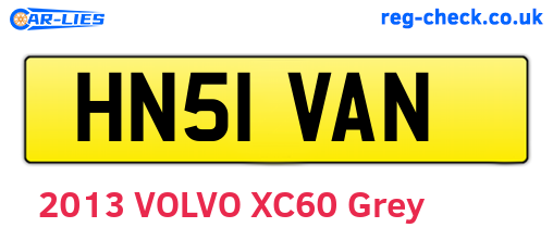 HN51VAN are the vehicle registration plates.
