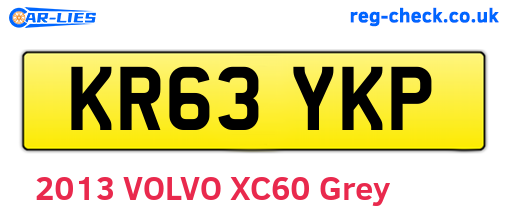 KR63YKP are the vehicle registration plates.
