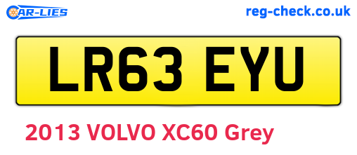 LR63EYU are the vehicle registration plates.