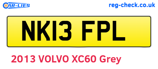 NK13FPL are the vehicle registration plates.