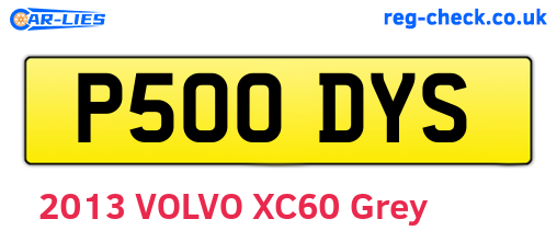 P500DYS are the vehicle registration plates.