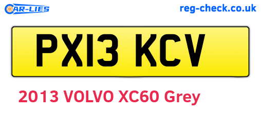 PX13KCV are the vehicle registration plates.