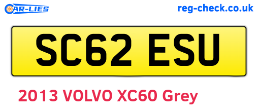 SC62ESU are the vehicle registration plates.