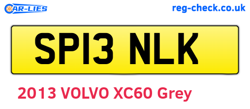 SP13NLK are the vehicle registration plates.