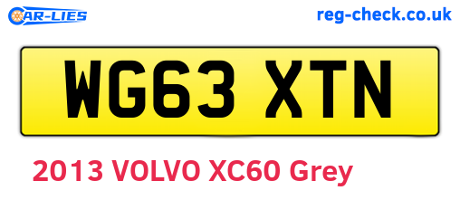 WG63XTN are the vehicle registration plates.