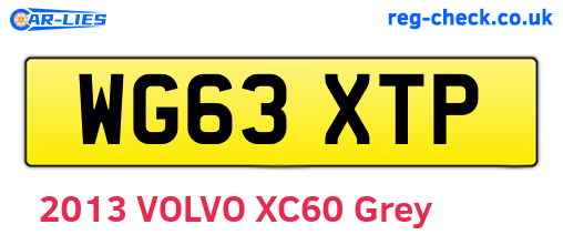 WG63XTP are the vehicle registration plates.
