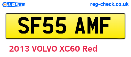 SF55AMF are the vehicle registration plates.