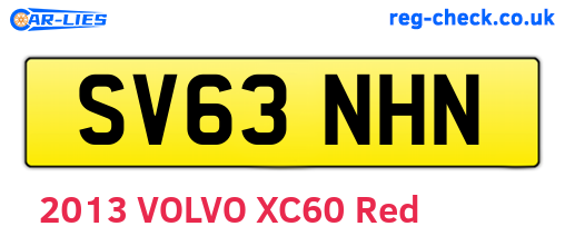 SV63NHN are the vehicle registration plates.