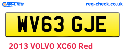 WV63GJE are the vehicle registration plates.