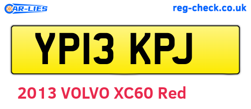 YP13KPJ are the vehicle registration plates.