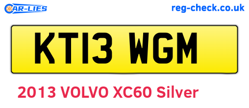 KT13WGM are the vehicle registration plates.