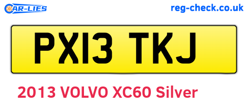 PX13TKJ are the vehicle registration plates.