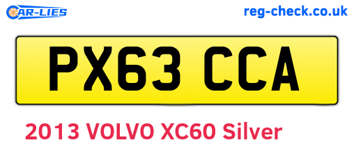 PX63CCA are the vehicle registration plates.
