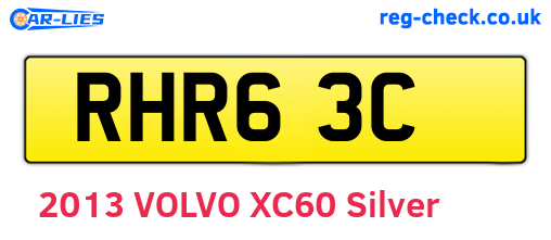 RHR63C are the vehicle registration plates.