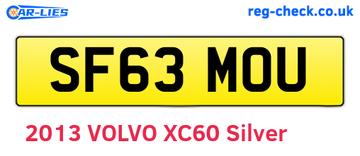 SF63MOU are the vehicle registration plates.
