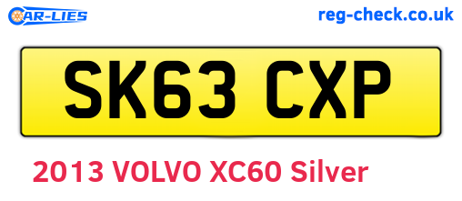 SK63CXP are the vehicle registration plates.