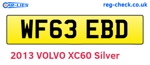 WF63EBD are the vehicle registration plates.