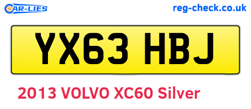 YX63HBJ are the vehicle registration plates.