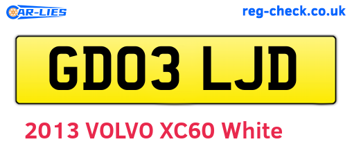 GD03LJD are the vehicle registration plates.