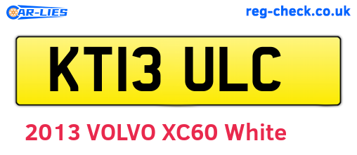 KT13ULC are the vehicle registration plates.